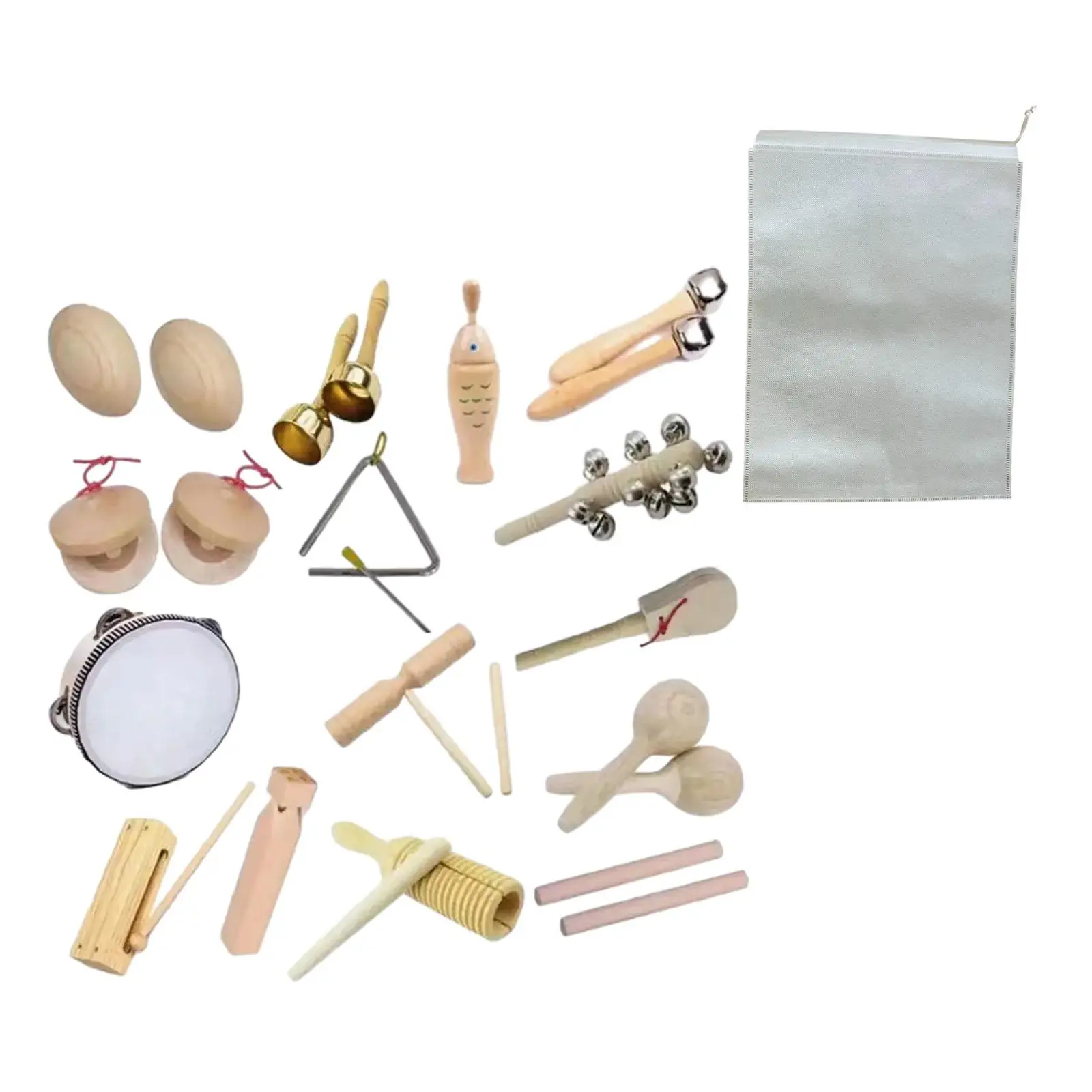 

15 Pieces Kids Musical Instruments Set Educational Hand Eye Coordination Teaching Aids Portable, Creative Musical Toys Set