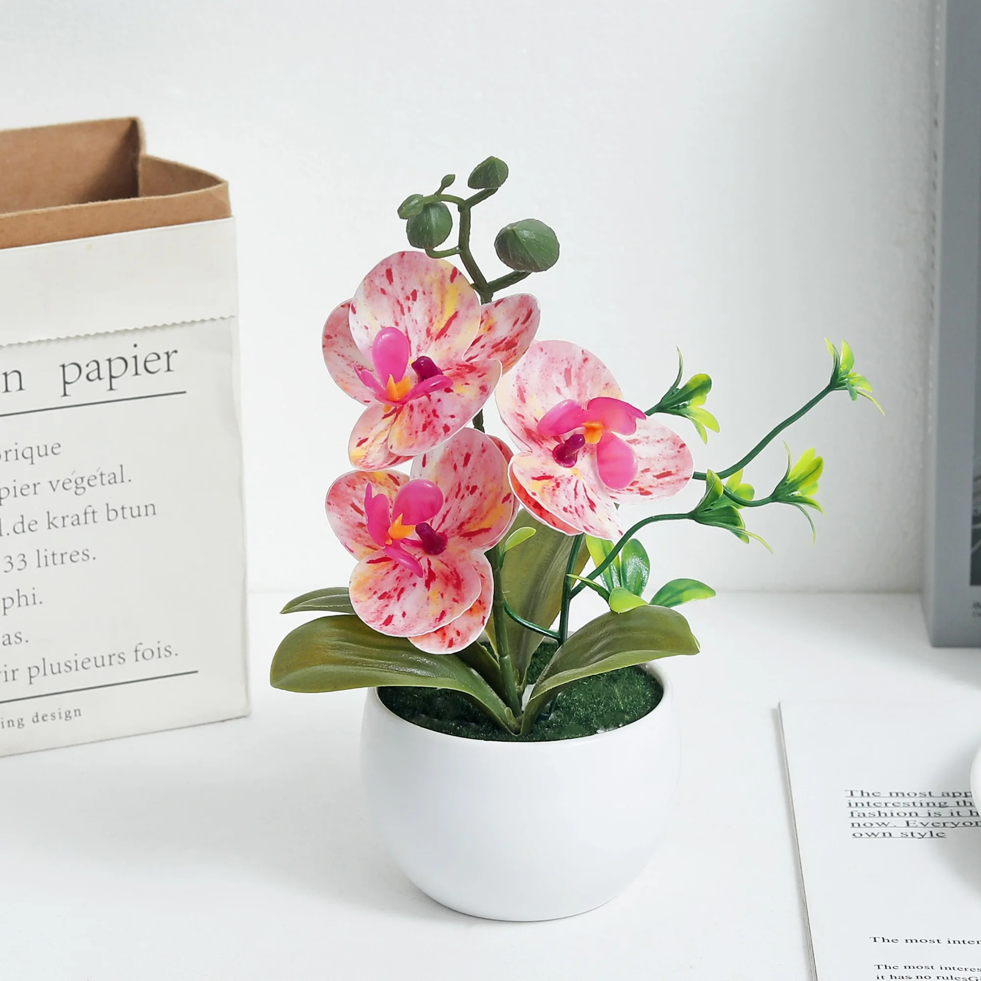 فراشة السحلية بوعاء الزهور الاصطناعية بونساي الأواني النباتات المنزل داخلي في الهواء الطلق مكتب الزفاف الديكور بونساي الزهور