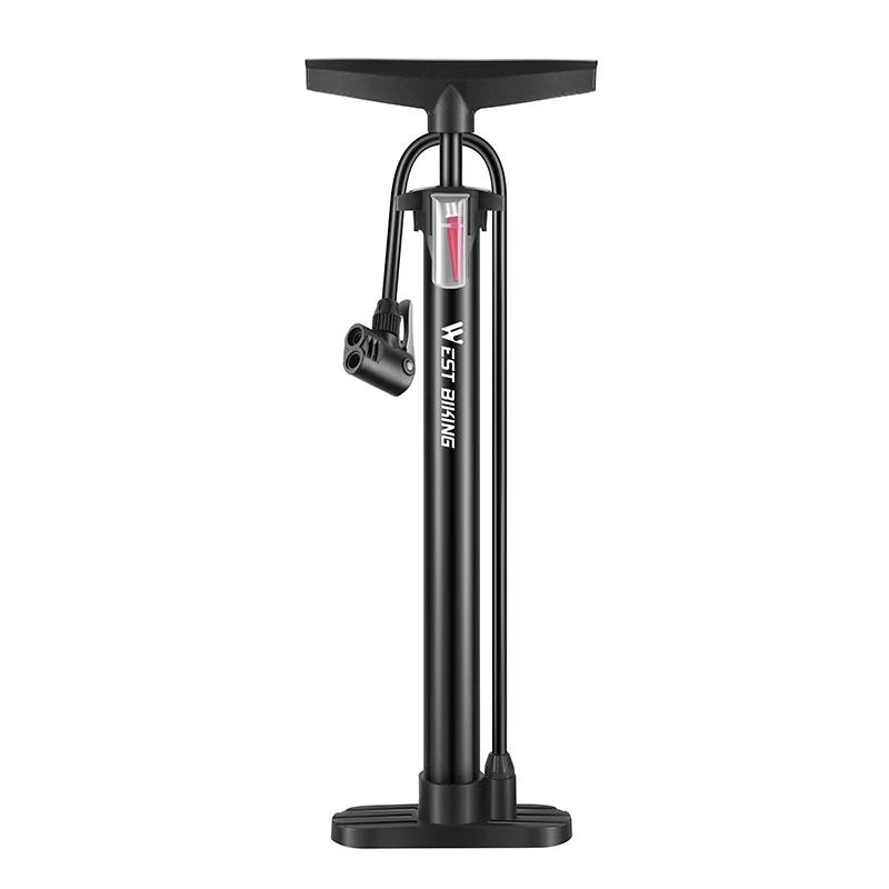 AliExpress West Biking WEST BIKING 160PSI High Pressure Bike Floor Pump Steel Body Bicycle Inflator for Schrader Presta Valve Motorcycle E‑bike Ball