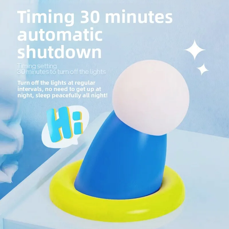 Extendable Round Hand Night Cute Fridge Magnetic Creative Silicone Bedside Desktop Tap Light