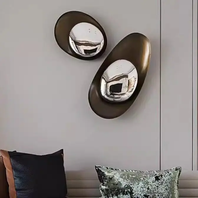 Simple stainless steel leaf water drop wall decoration sofa background wall decoration wall hanging parts living room dining roo