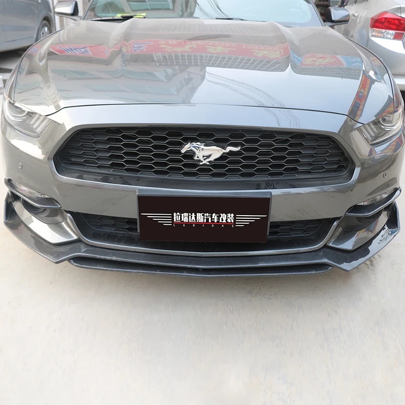 Front Bumper Winglets For Ford Mustang 2015 2016 2017 Carbon Fiber Canard Wing Turning Light Separator Accessories Body Kit