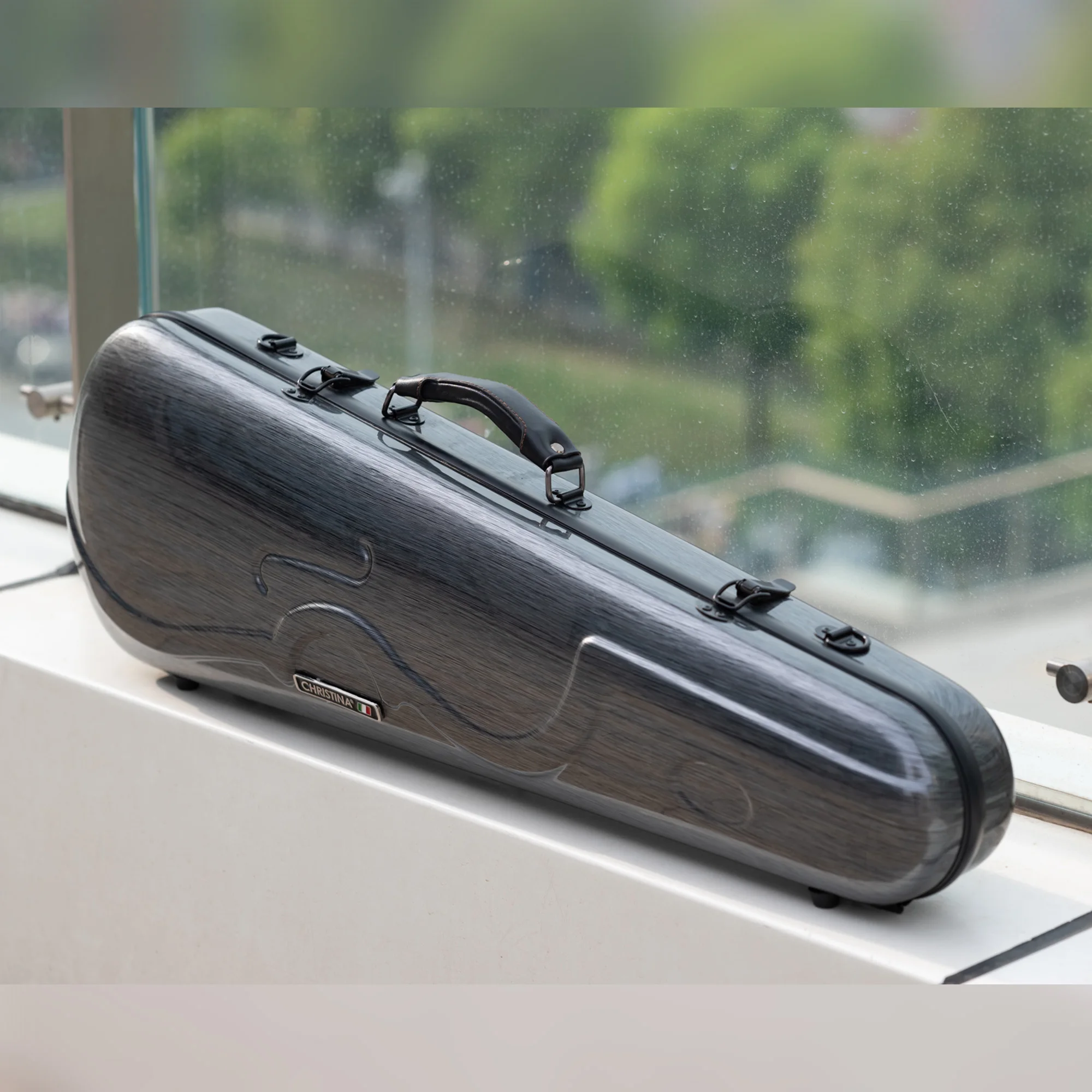 

CHRISTINA Violin Case 4/4 Size Dark Gray/White/Black Available Hybrid Carbon Fiber/Composite PC Lightweight Waterproof