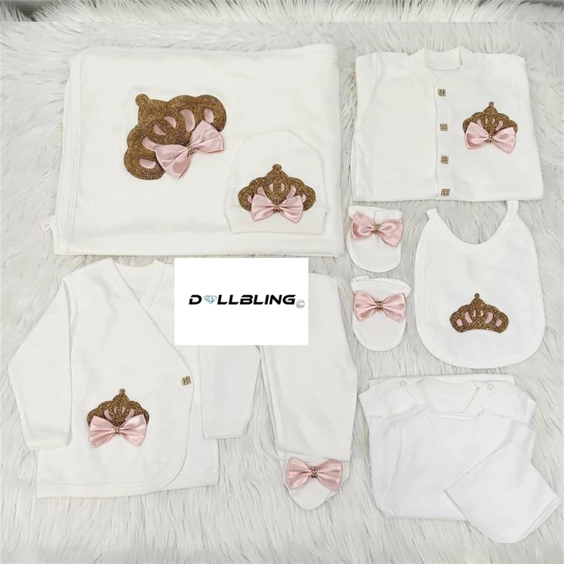 10pcs Newborn Baby Boy Outfits Set Kids Clothing Real Cotton Infant Care Products Body Suit Shirt Pants