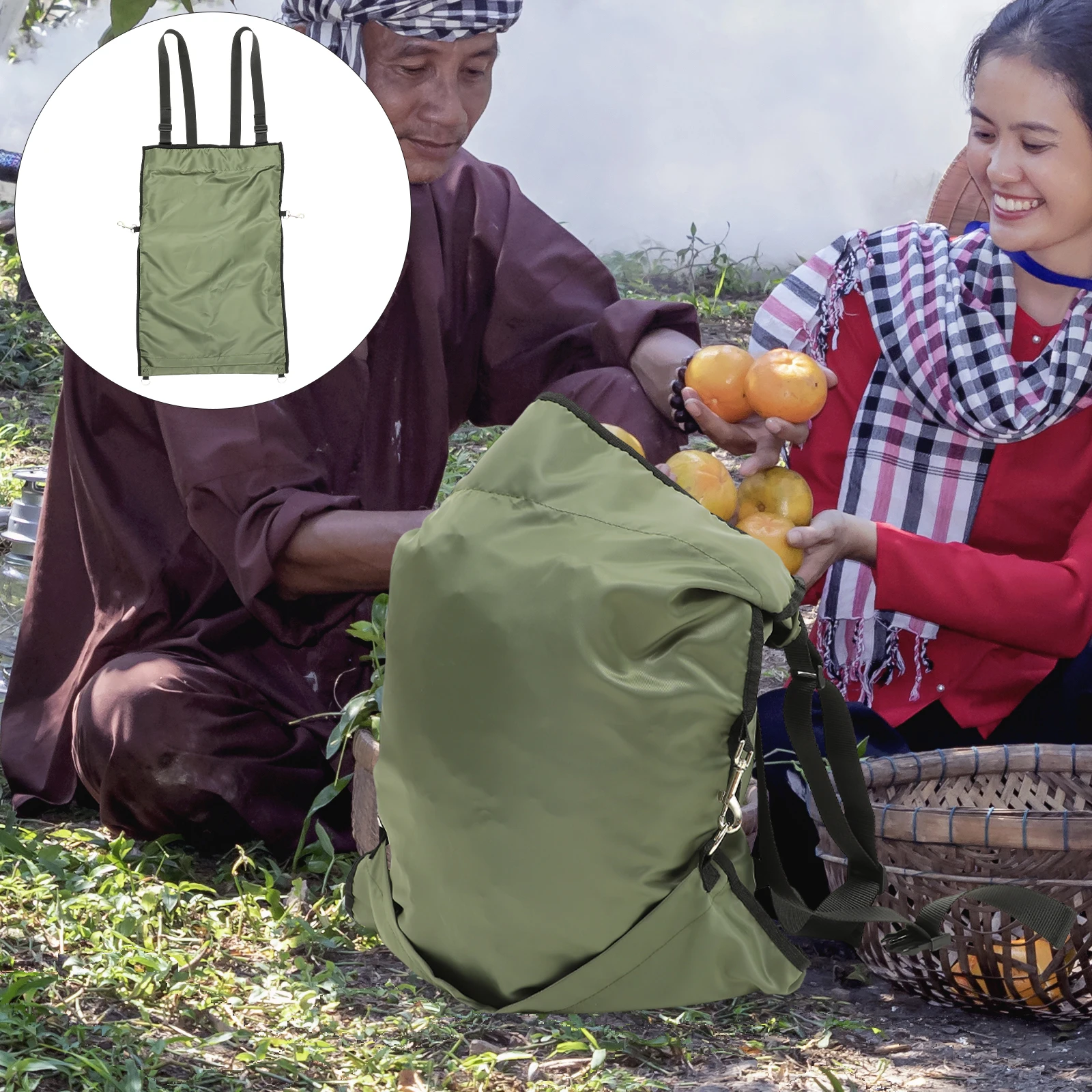 

Durable Oxford Fruit Picking Apron Bag Water Resistant Large Capacity Harvest Garden Storage Adjustable Strap Comfortable