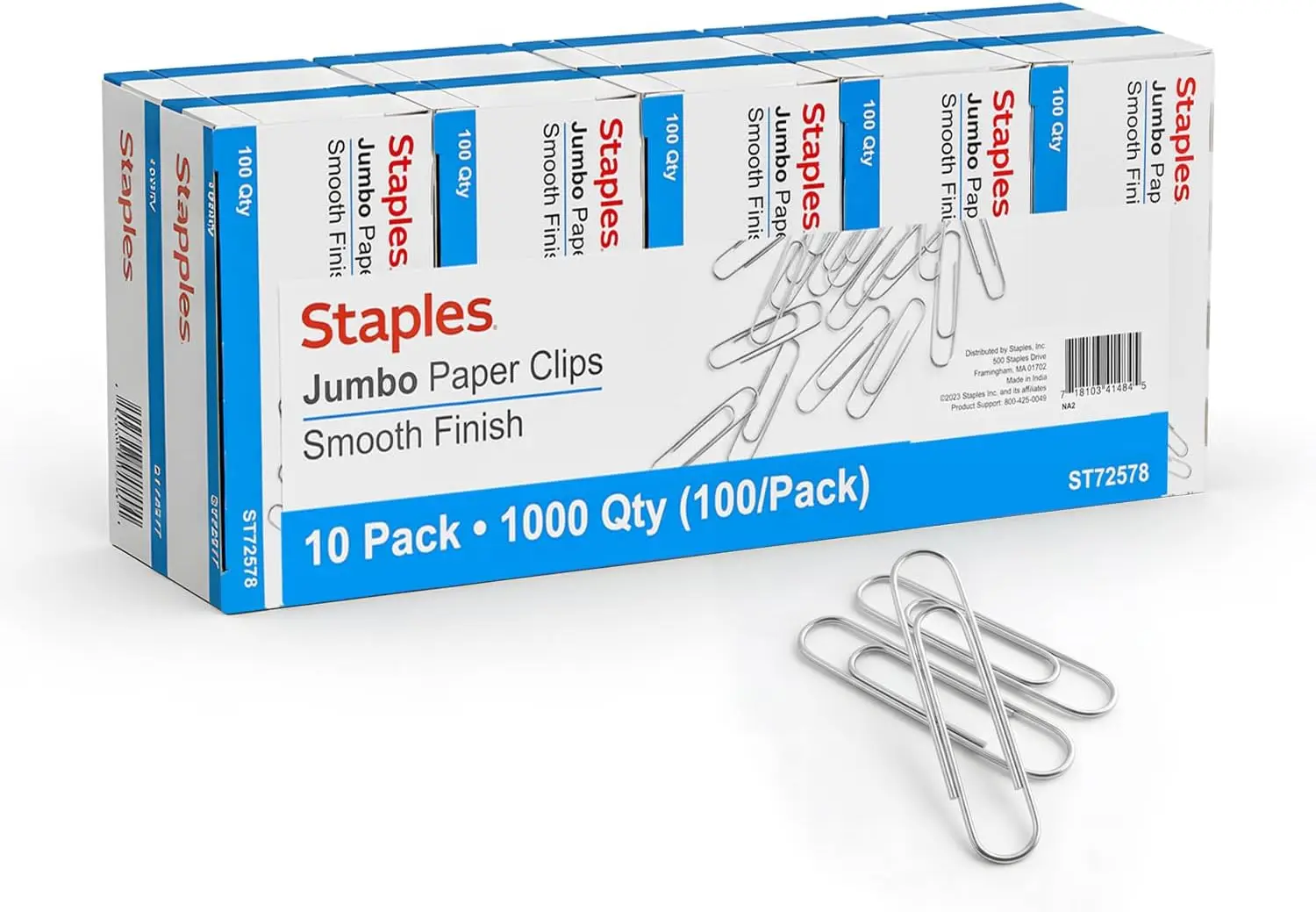 

Jumbo Paper Clips 1,000 Pack for Document Organization and Office Supplies with Silver Steel Clips