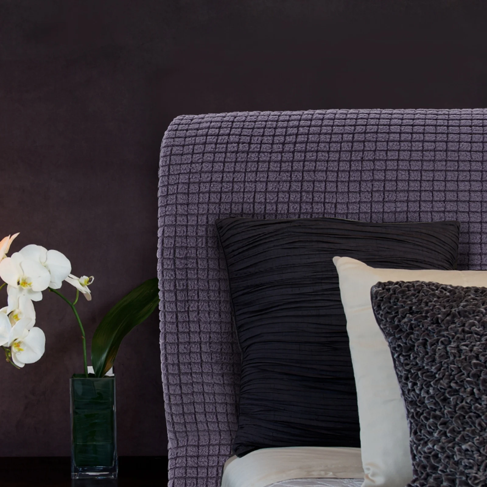 

Bed Headboard Cover Covers 14-17M Stretchable Polyester Slipcover Protection Against Scratches for Home Bedroom