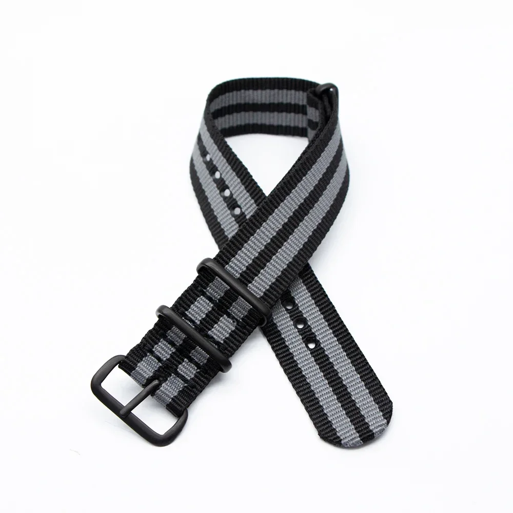 Army Sports Nylon Strap for Watch Bands Buckle Stainless Steel Black Frosted Buckle Watchband 18MM 20Mm 22MM 24MM Straps