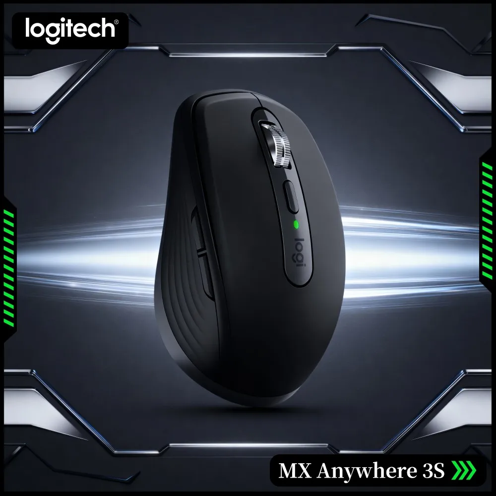 Portable MX Anywhere 3S - 8000 DPI Tracking, USB-C Quick Charge, Silent Click, Ideal For Art Stream Studio & Short Trip