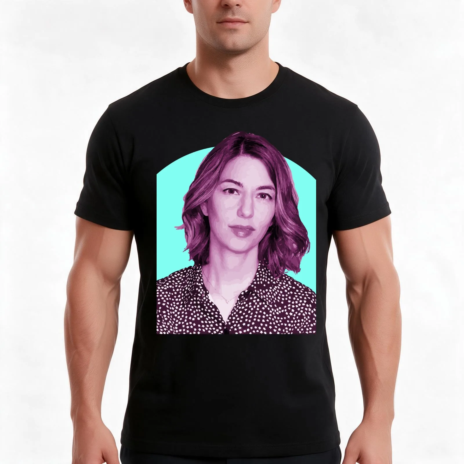 Sofia Coppola T-Shirt, Summer Casual Cotton Tee, Oversized Streetwear Tops, Vintage Graphic Print, Loose Fit Short Sleeve