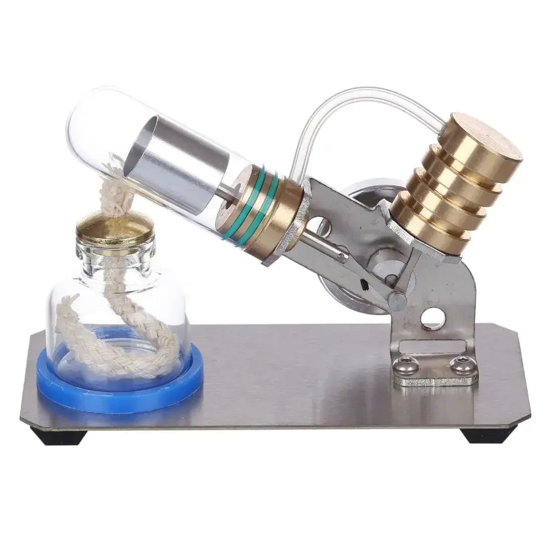 

V-shape Stirling Engine Kit Single Cylinder External Combustion Engine Model Science Experiment Toy for Students Teens Men