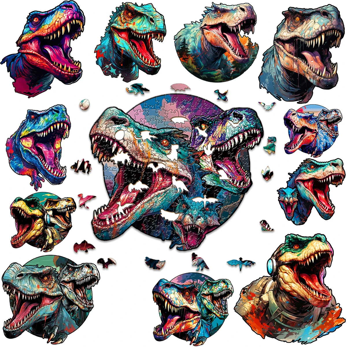 

Jurassic Ferocious Dinosaur Puzzle Unique Animal Shape 3D Puzzle Toys Family Game Children Festival Gift Educational Toy