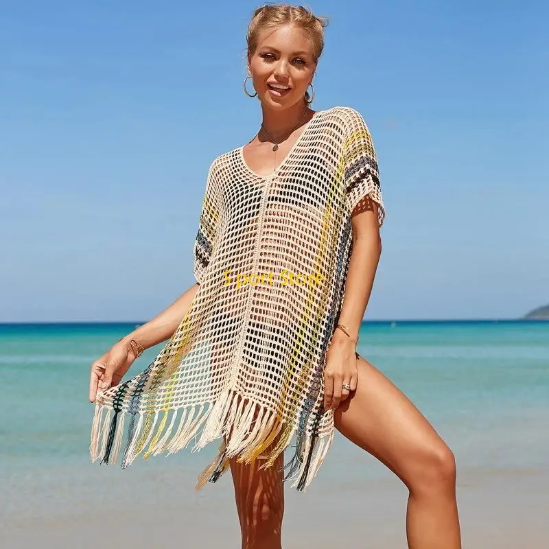U2JB Dài Pareos Đầm đi biển gợi cảm Ánh kim Mùa hè Áo tắm che chắn cho phụ nữ