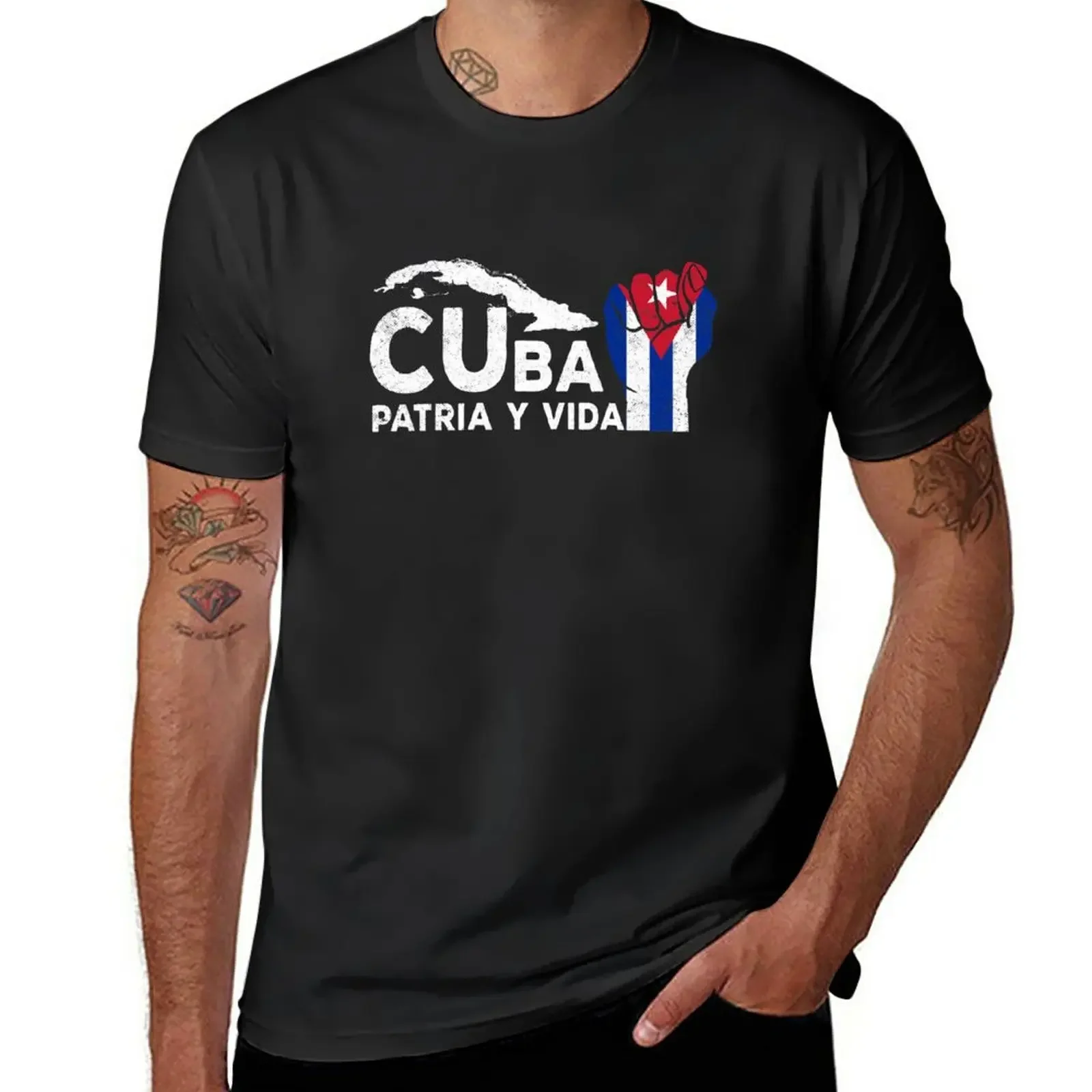 cuba flag patria y vida cubans pride T-Shirt boys animal print customizeds mens tall t shirts