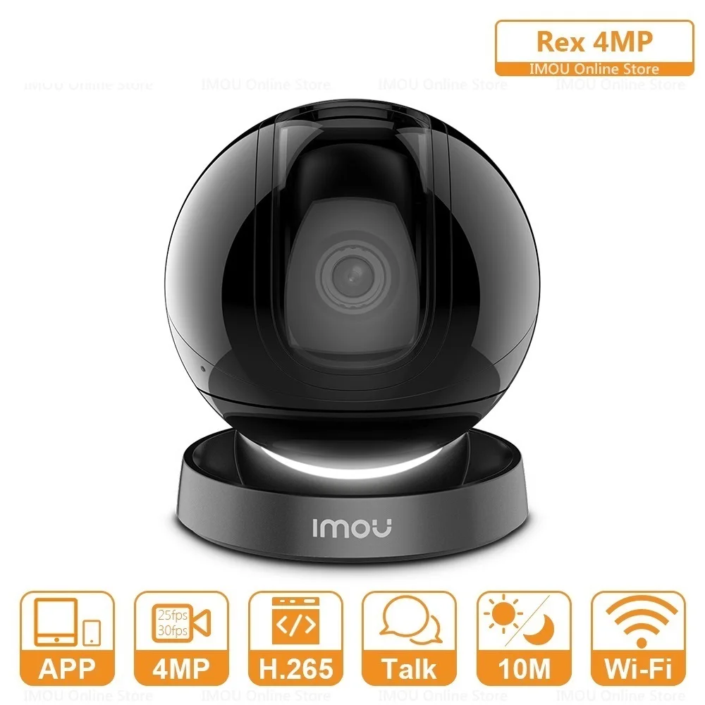 Top Rex-Smart Wi-Fi Indoor Camera, Sirene Embutida, Vista Panorâmica, Conversa Bidirecional, Porta Ethernet, 4MP, Top Rex