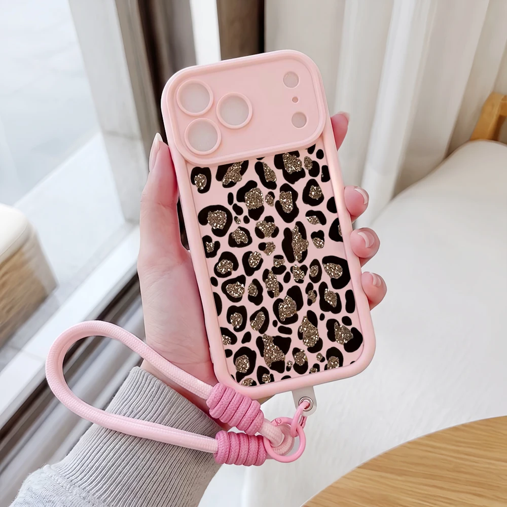 Handyhülle für Samsung Galaxy Note 20 S25 S26 Plus S24 FE S25 S24 Ultra A55 A56 5G Glitzer Leopardenmuster Lanyard Silikonhülle – Detail 1