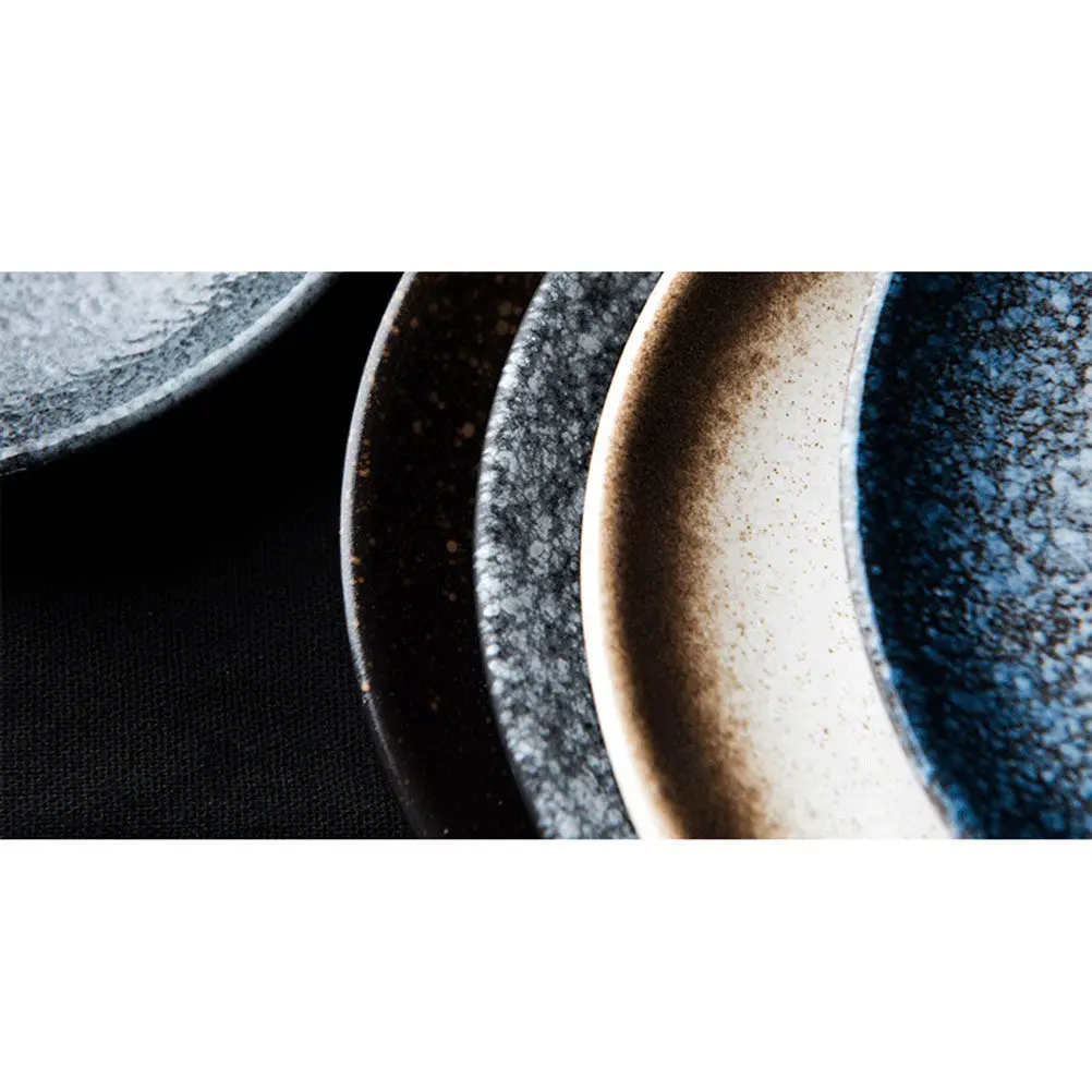 Ceramic Serving Plate 5 Inches Dark Leaf Pattern Elegant Food Presentation Tray for Birthday Party Wedding Banquet