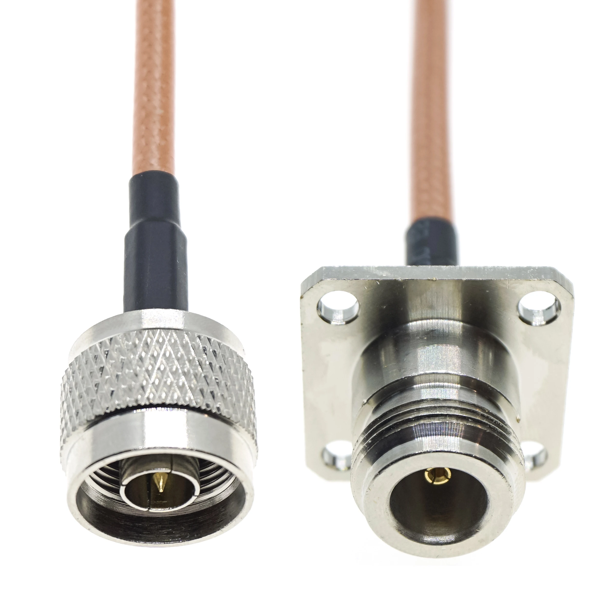 כבל RG400 נקבה N נקבה 4 חורים לזכר N פלאג כבל קואקסיאלי RG-400 כבל קואקסיאלי איבוד נמוך 50 אוהם