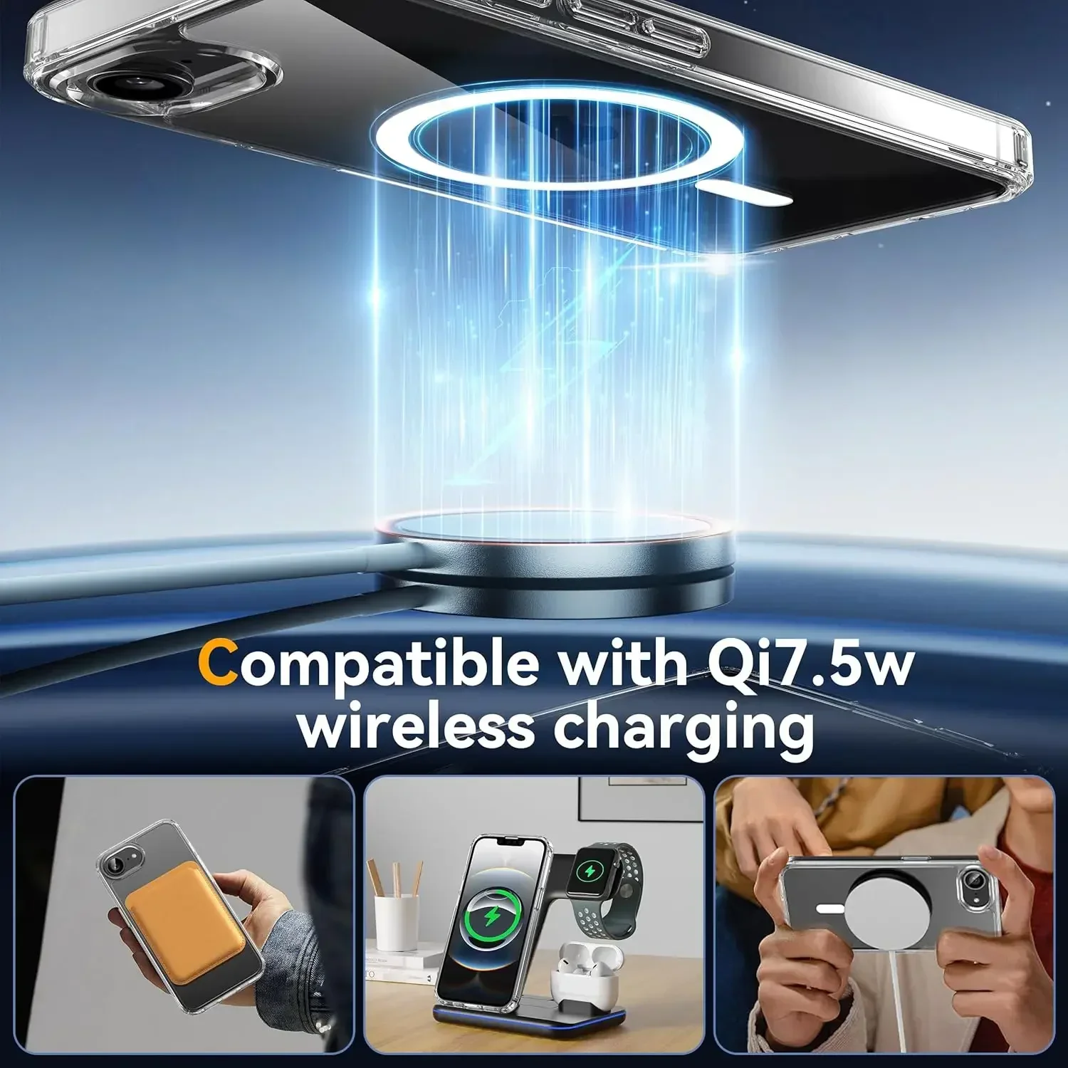 Matte Clear For Magsafe Case For iPhone 16E Magnetic Wireless Charge Shockproof Cover For iphone 16 15 14 13 Pro Max Plus Coque - náhled 5