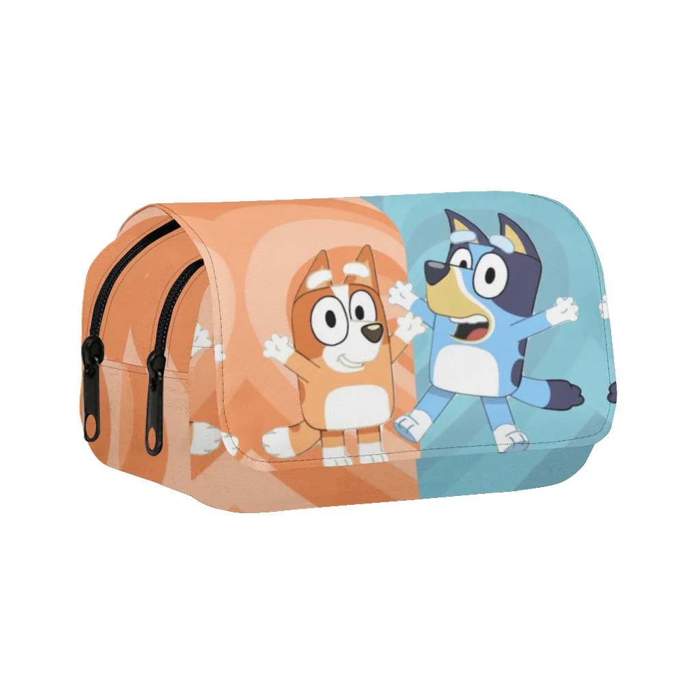 ثلاثية الأبعاد Bluey مطبوعة بالكامل رفرف القلم حقيبة صندوق أدوات مكتب مقلمة طالب المدرسة الابتدائية والثانوية حقيبة مدرسية الكرتون
