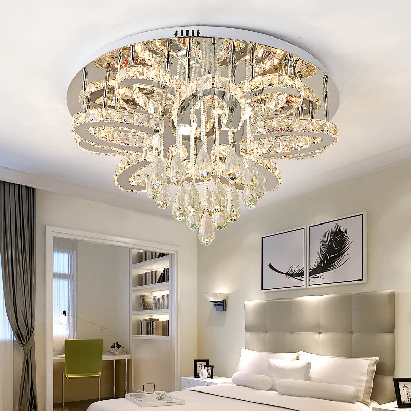 Modern Luxury Dimmable Led Chandelier Living Room Lustre K9 Cristal Led Ceiling Chandelier Lighting Chrome Led Lamp Fixtures image 3