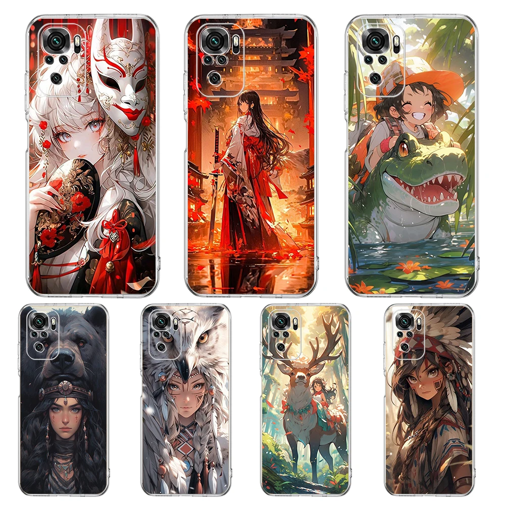 

Japan Blood Sacrifice Girl Clear Transparent Phone Case for Redmi 13C 12C 10C Note 13 12 11 11T Plus Pro 4G 5G Soft TPU Cover