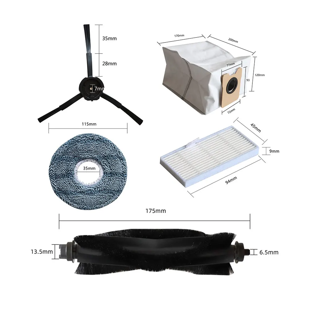 

For Eufy Omni- C20 36Pcs Robot Vacuum Parts Kit Main Brush Side Brush HEPA Filter Dust Bag Replacement Tools Set Accessories