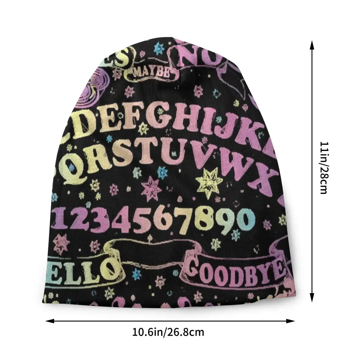 Rainbow Spirit Board Bonnet Femme Fashion Knitted Hat For Women Men Winter Warm Witchcraft Halloween Divination Beanies Caps