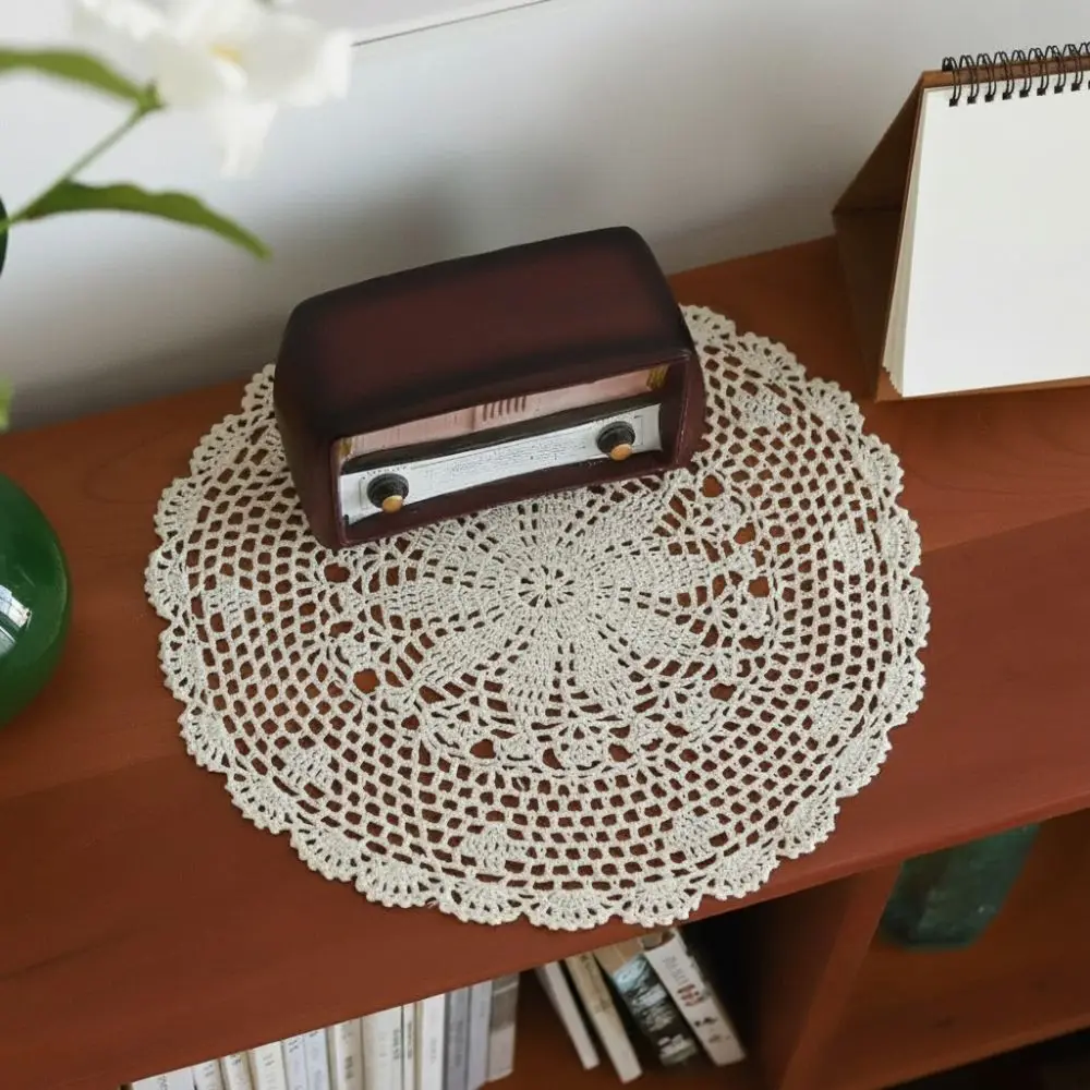 New Round Oval Crochet Doilies Crochet Cotton Beige Crochet Placemats Cotton Doilies