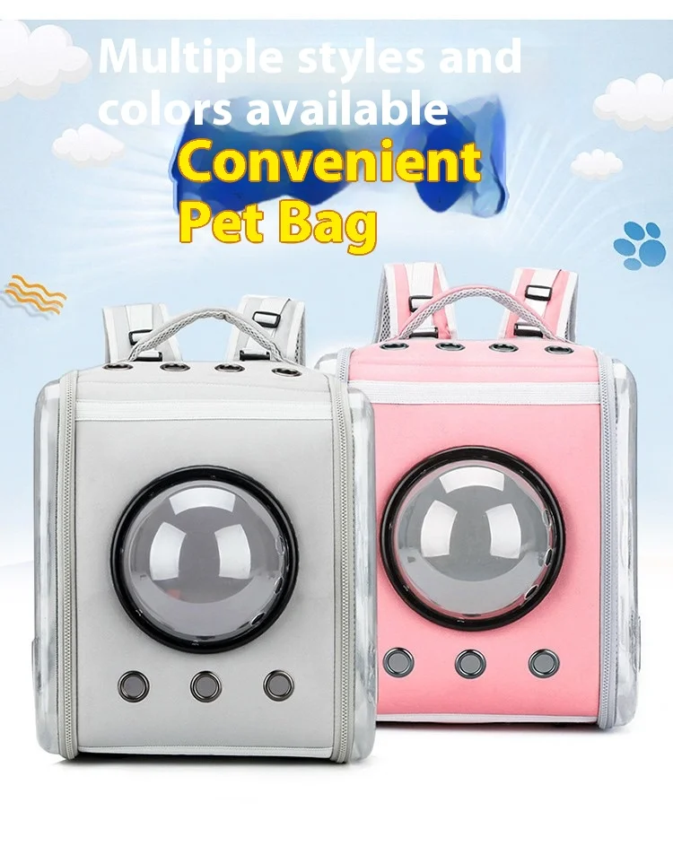 

Large Foldable Pet Backpack – Space Capsule Cat Carrier for Travel & Daily Outings" Key Features Highlighted