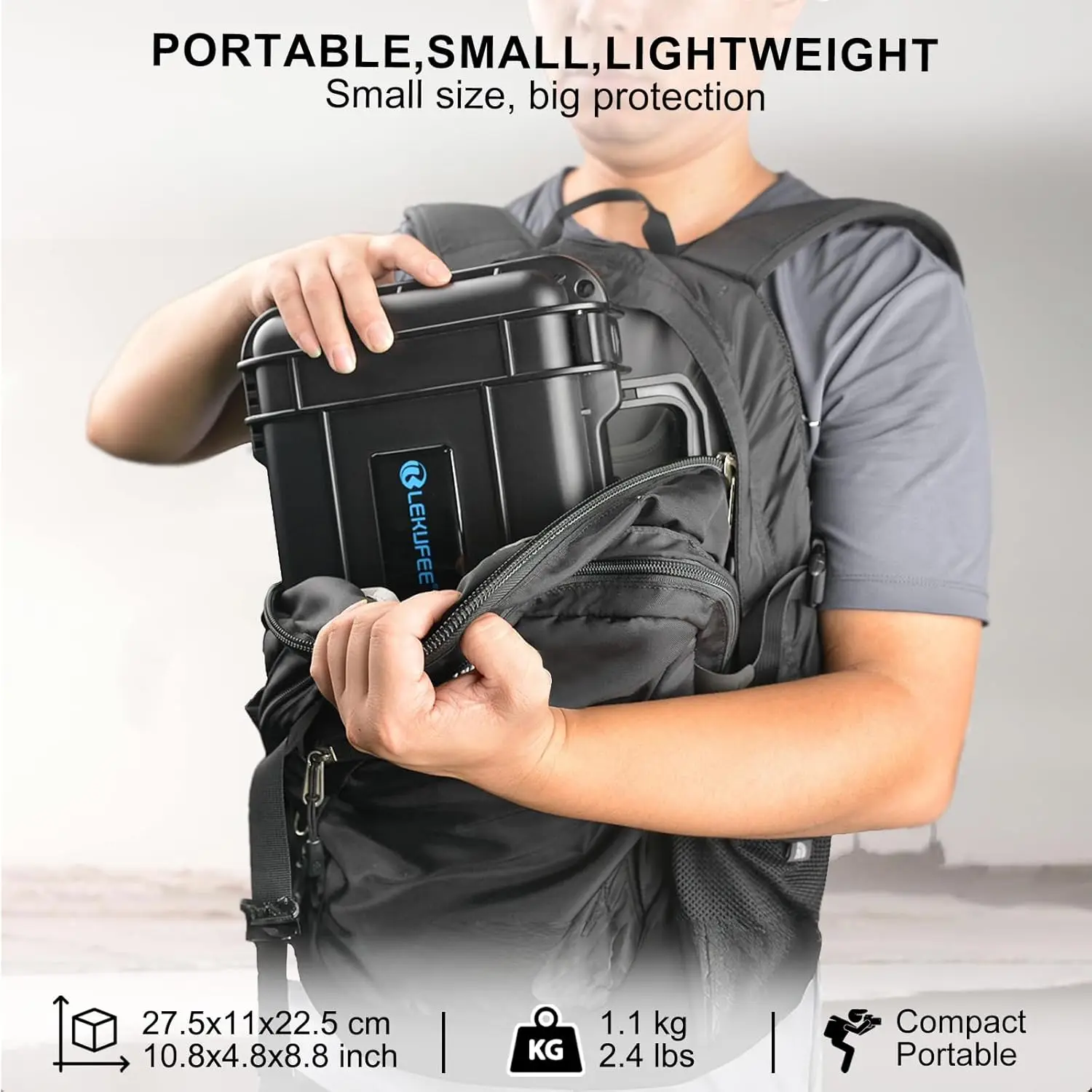 حافظة صلبة مقاومة للماء لجهاز DJI Osmo Pocket 3، Mic 3/2/Mini، حافظة كاميرا تسجيل الفيديو فقط