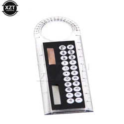 Mini Portable Multifunction Colorful Student Ruler Calculators Portable Solar Energy Counters Random Color Student Calculator