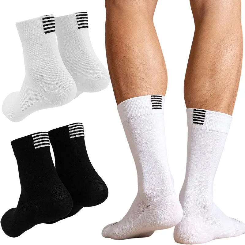 Schnelltrocknende Sportsocken für Herren, Wadenlange Athletik-Lauf- und Radsocken, Atmungsaktiv, Antibakteriell, Geruchsresistent, Schweißabsorbierend