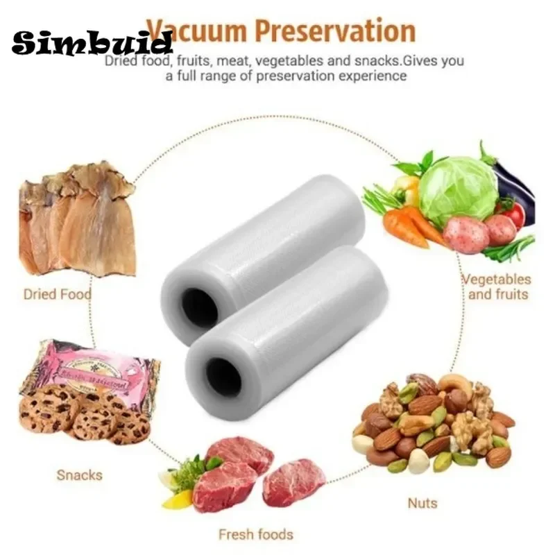 Diamond Embossed Kitchen Vacuum Sealing Bags Thickened Reusable Roll-Up Fresh Food Storage Bags Refrigerator Storage Bags