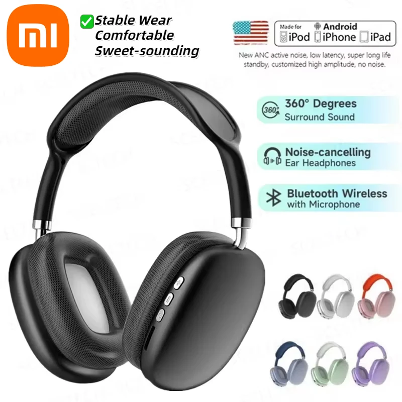 

Xiaomi P9 Air Wireless Bluetooth Headphones Noise Cancelling Earphones Mic Pods Over Ear Sports Gaming Headset For Apple