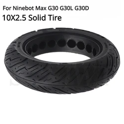 10X2.5 Solid Tire for Ninebot Max G30 G30L G30D Electric Scooter Explosion-Proof Hollow Honeycomb Tyre 60/75-6.5 Tubeless Tires