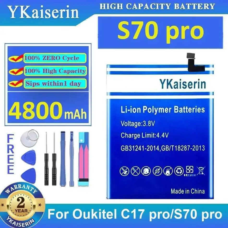 

High-Efficiency Mobile Phone Battery High Performance 4800Mah For Oukitel C17 Pro S70