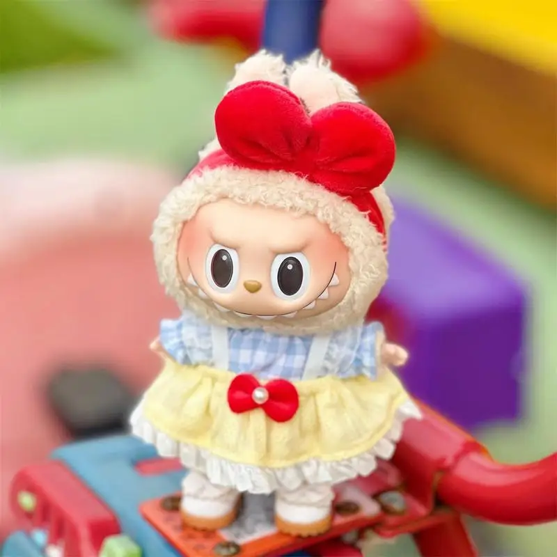 

17cm Labubu Snow White Dress Kawaii Suspender Puffy Skirt Vinyl Face Doll Replacement Doll Clothes Accessories Gift