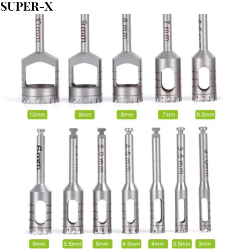 Dental Implant Bur Trephine Planting Tools Dental Implant Bone Extraction Drill Knife Saw Blade Bone Ring Drill Stainless Steel
