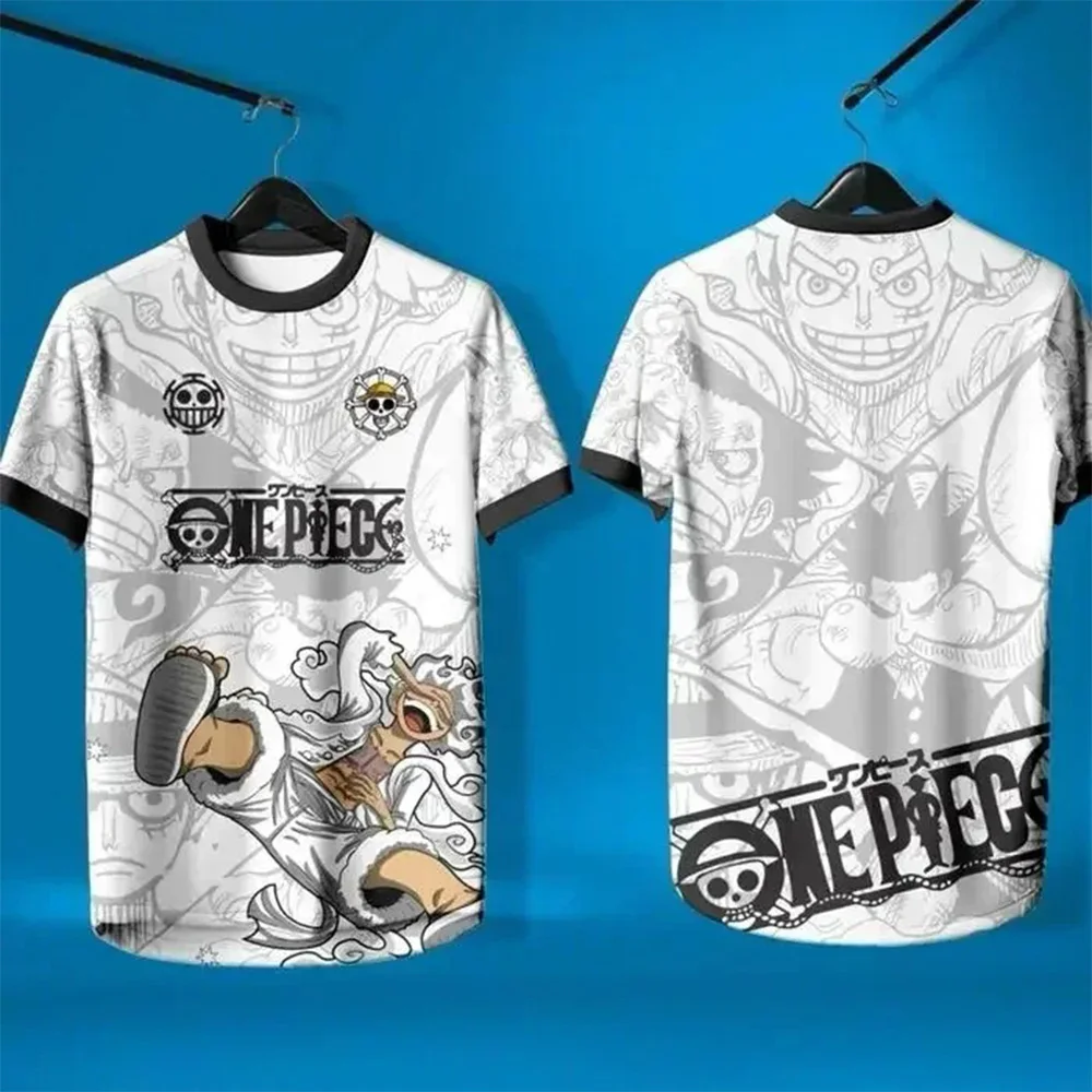 Bandai One Piece New  Anime Luffy Summer Jersey T-shirt 3D Adult and Children's Multifunctional Top