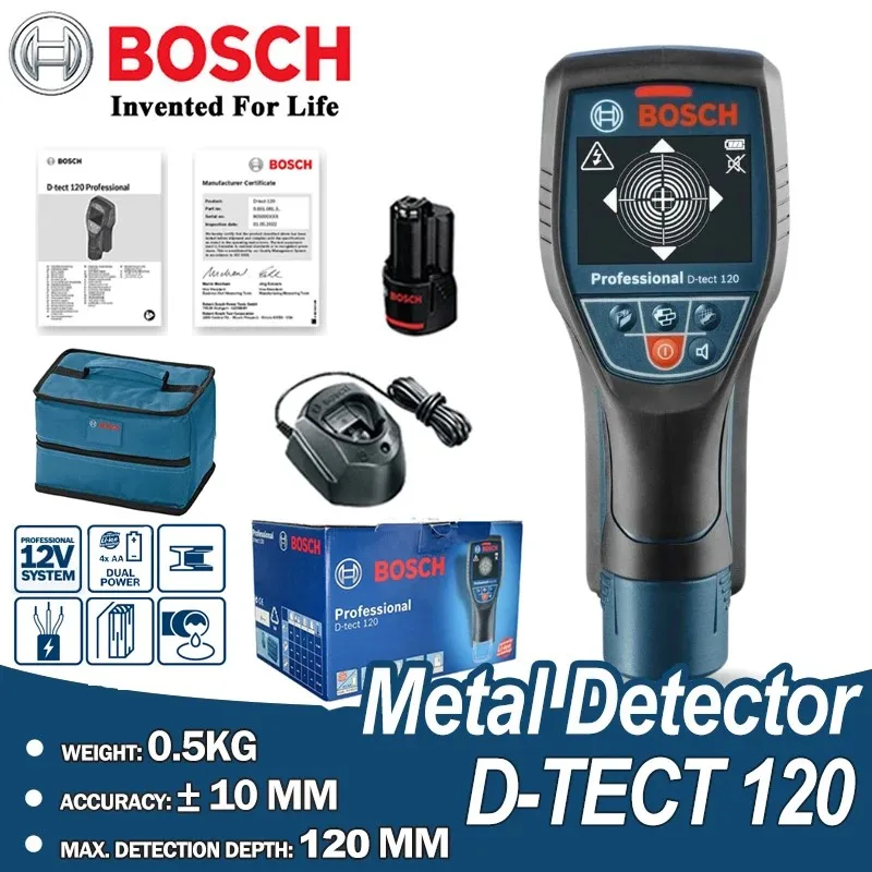 BOSCH D-TECT 120 profesjonalny cyfrowy wykrywacz metalu dokładne cyfrowy wyświetlacz, ścienny i wykrywanie podłogi narzędzia do wykrywania Scanne