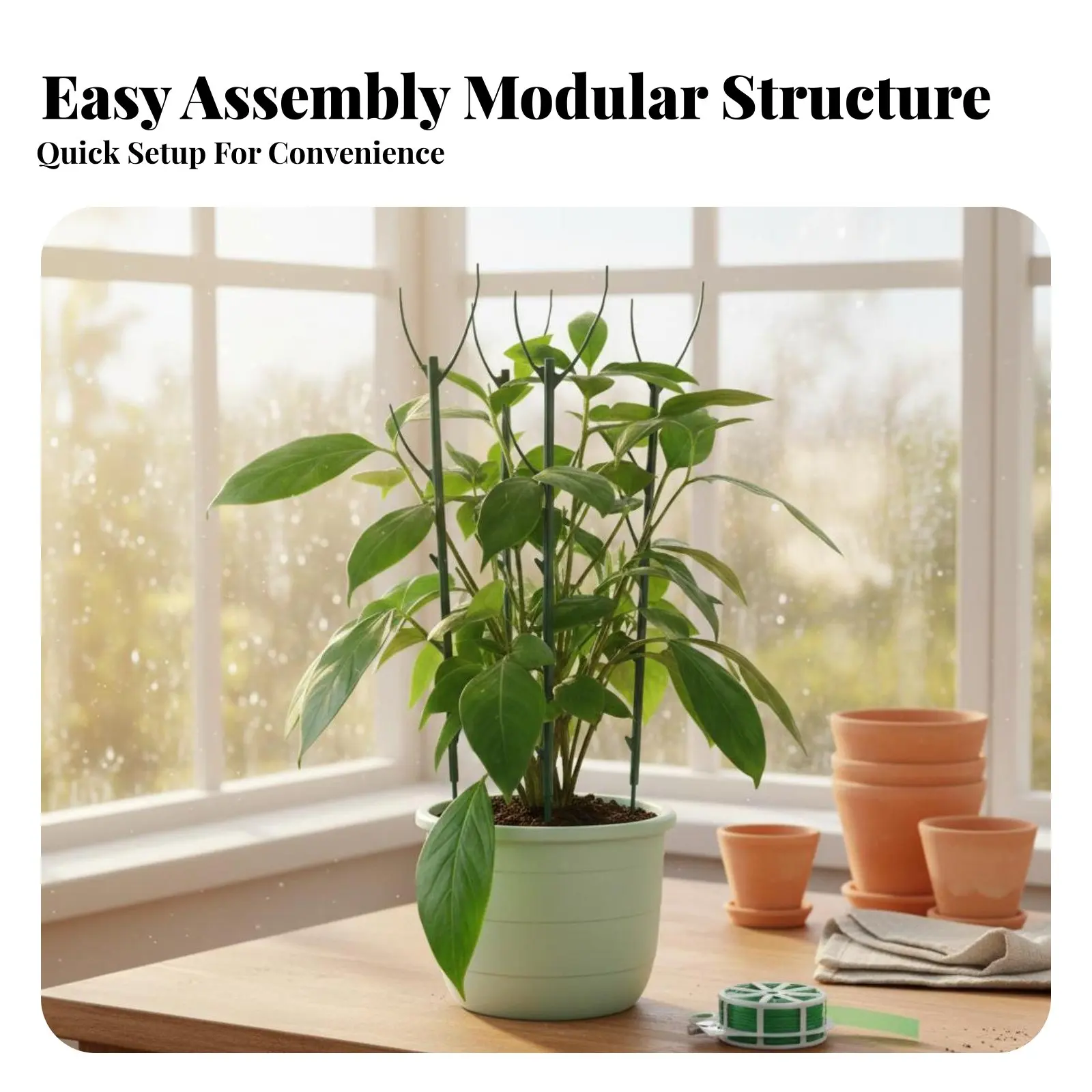 Stackable Plant Support Frame Adjustable Flower Support Rack Plant Foliage Guard Frame Prevents Flopping Gardening Accessory