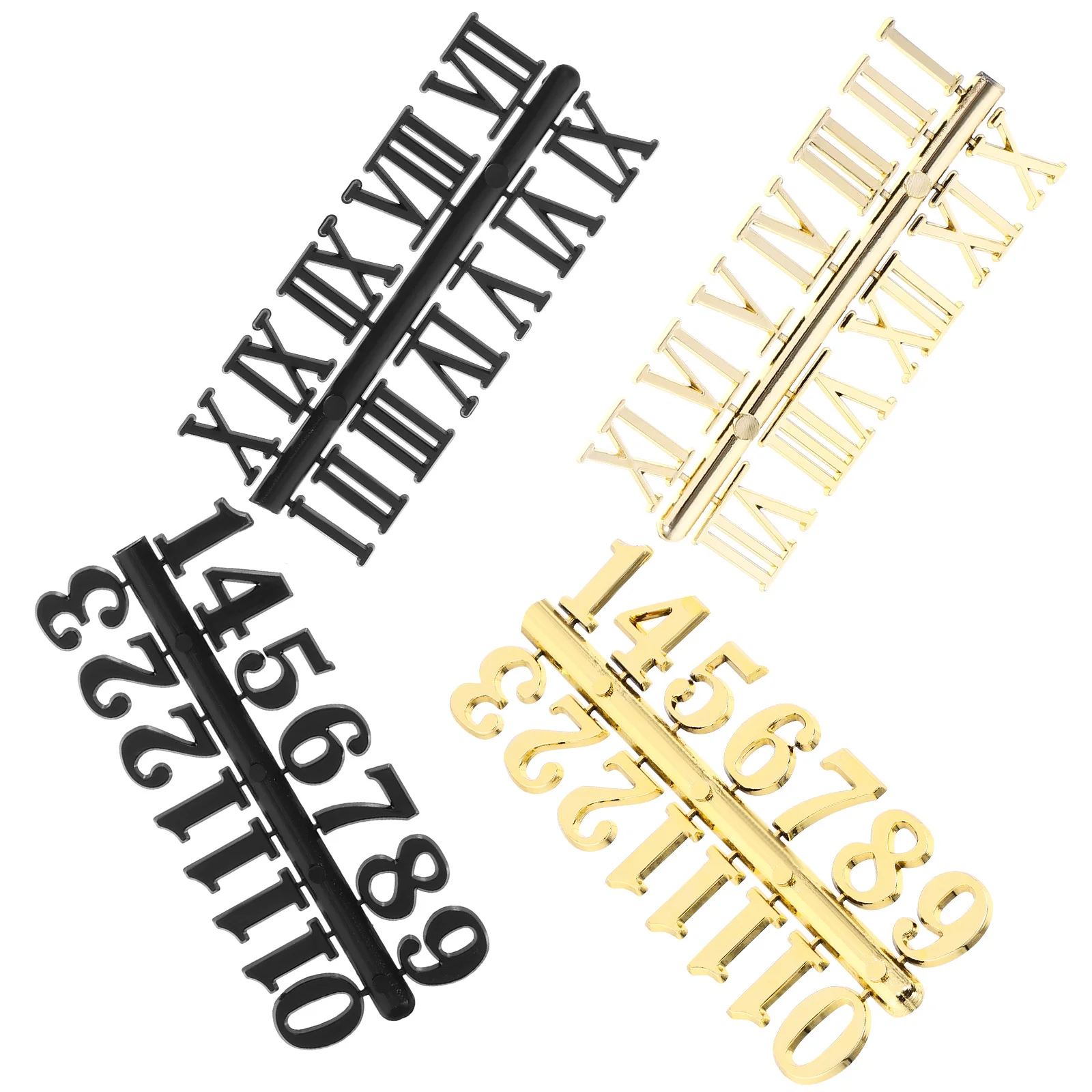 

4 set Clock Number Plate Diy Roman Arabic Numerals Plastic Wall Clock Repair Kit Home Office Decor Parts Accessory