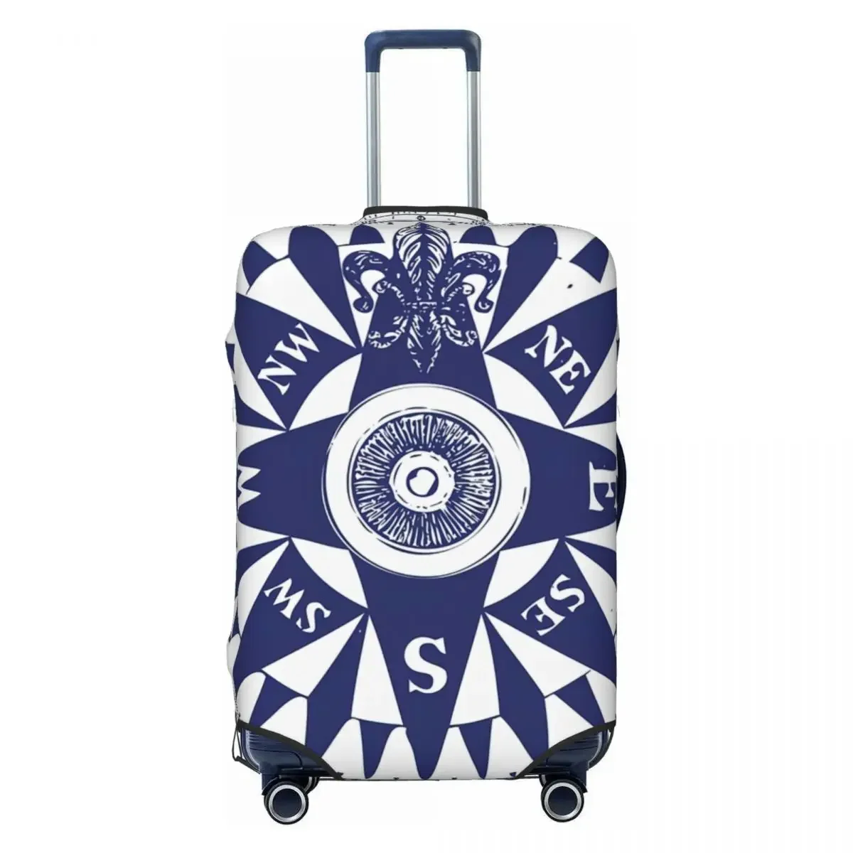 Nautical Compass Luggage Protective Dust Covers Elastic Waterproof 18-32inch Suitcase Cover