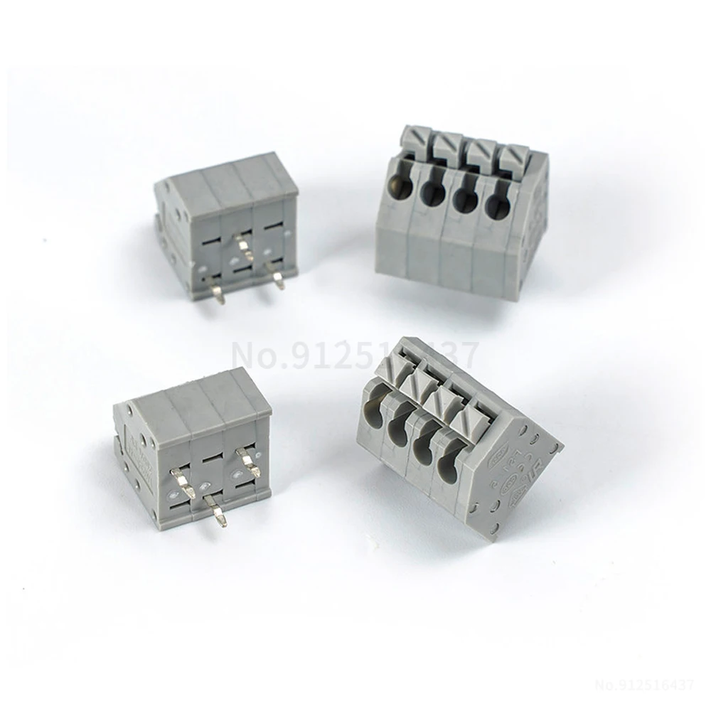 (10 pcs) KF250 3.5mm -1 -2 Spring Loaded PCB Terminal Block Screwless Press Type 250A B Side Small Pitch 2-12P KF 250A 250B 3.5