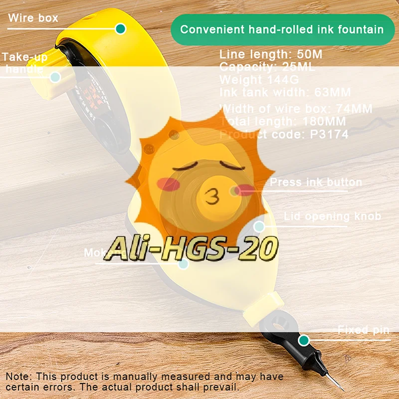 مجموعة أدوات قياس خط الطباشير والحبر - أدوات قياس النجارة والبناء مع سلك نايلون لوضع العلامات الدقيقة