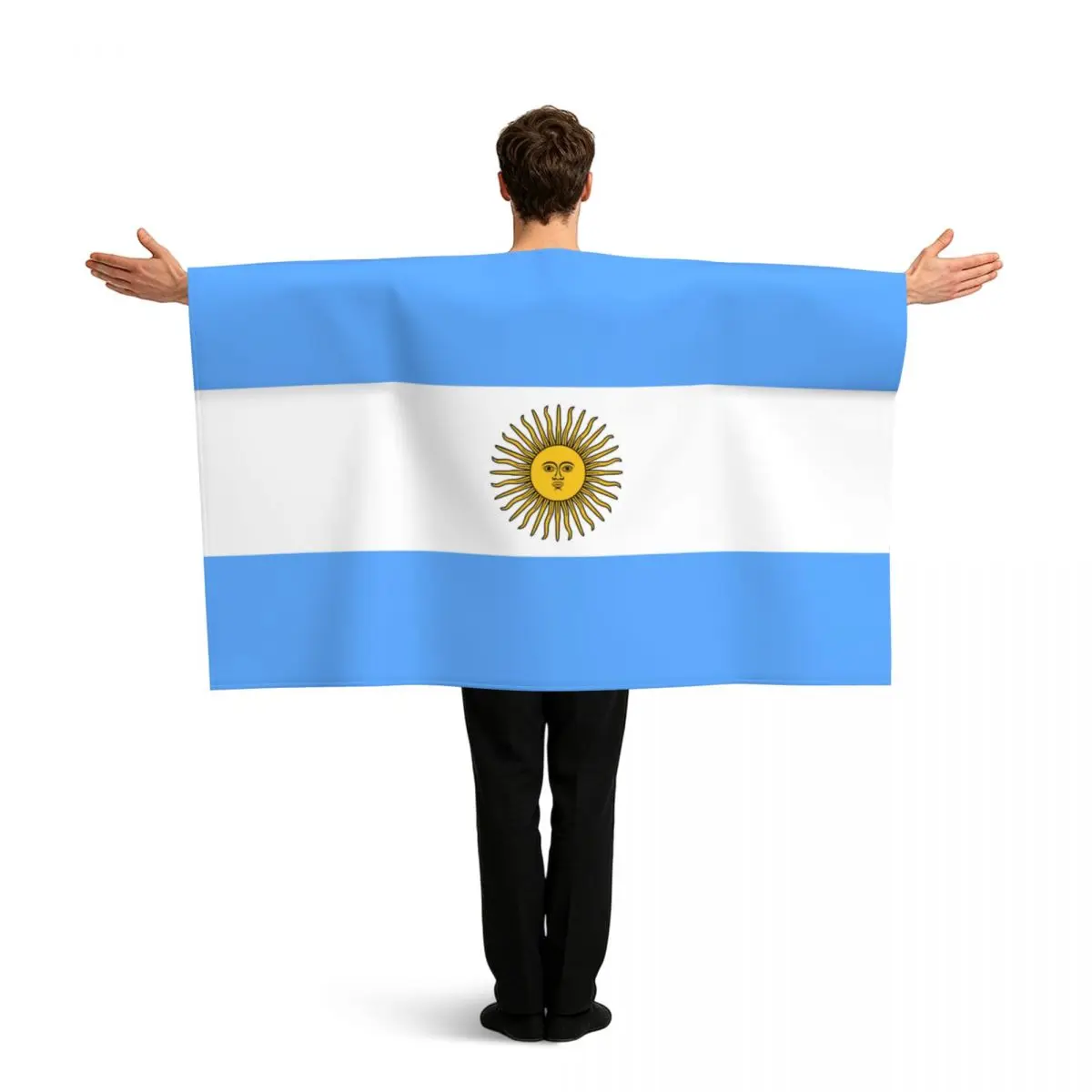 

Unisex Flag Cape With Sleeves Argentina Flag Body Flag Cloak For Parade Celebration