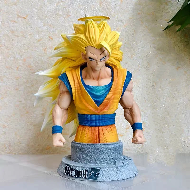 ドラゴンボールアニメアクションフィギュア,gk天使,ssj3,son悟空,PVCモデル,誕生日プレゼント,20cm