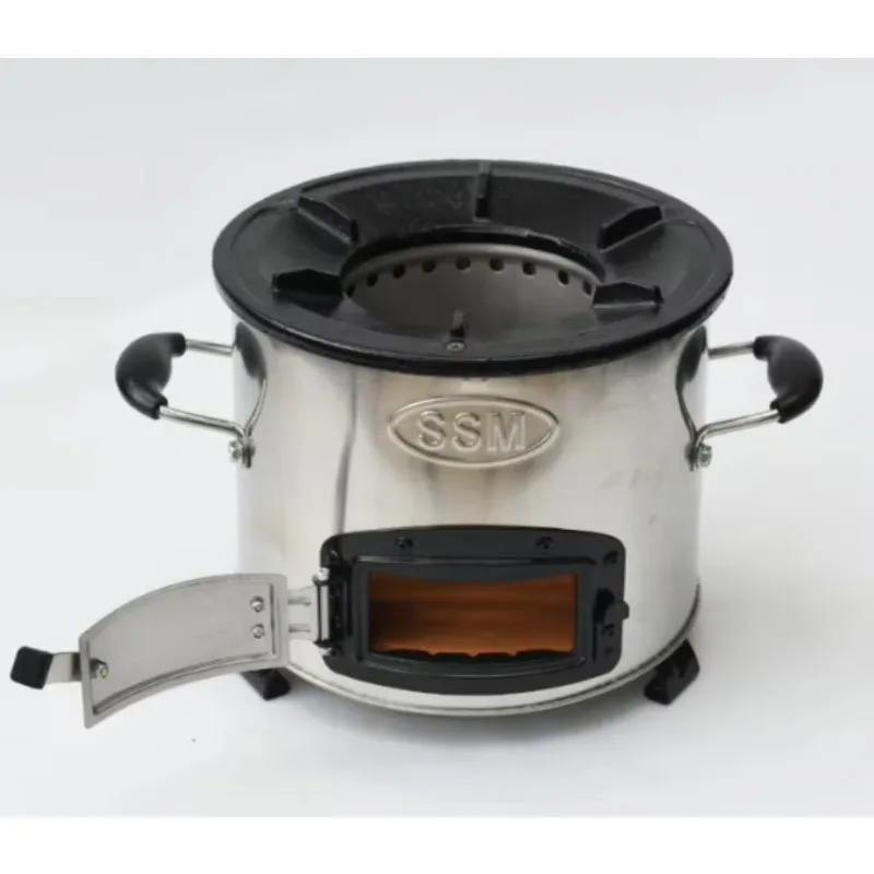 High-efficiency, low-cost smokeless stainless steel charcoal stove