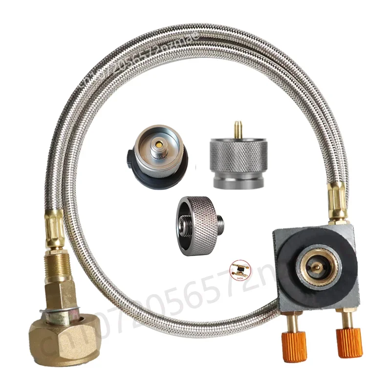 Outdoor Camping Gaskocher Nachfülladapter Outdoor Zylinder Füllanschluss Gastank-Adapter mit Druckentlastungsventil